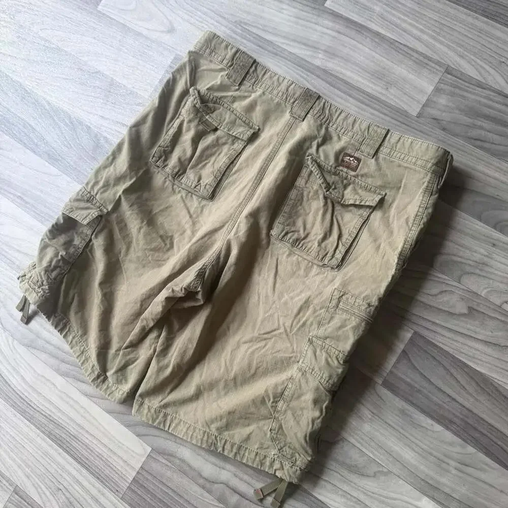 Eddie Bauer Vintage Y2K Olive Green Cargo Hiking Shorts Mens 38